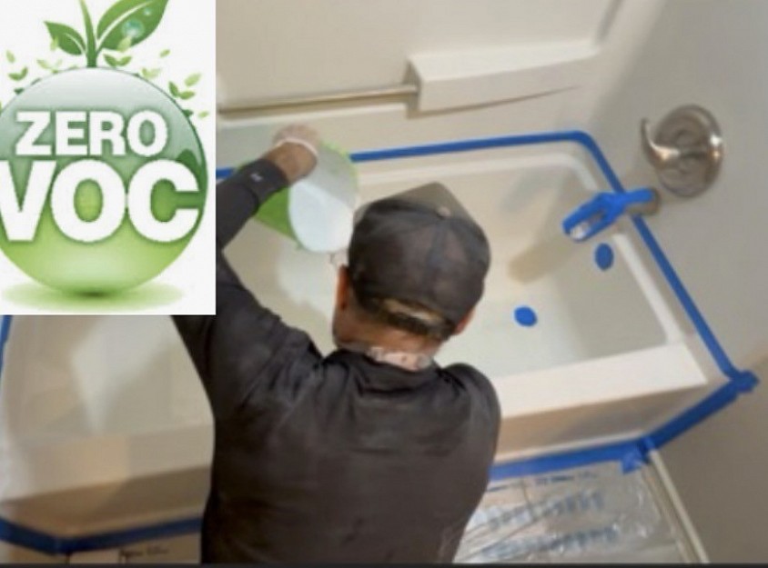 No-Spray Application Using Premium 0-VOC Refinishing Coating and Pour-Out Technology